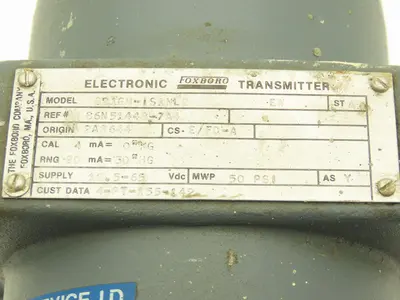 Foxboro 821GM-IS1NL2 Pressure Transmitter 12.5-65vdc 1/2" NPT