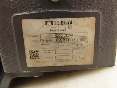 Hub City 0230-03254 PowerCubeX Worm Gearbox 25:1 Reducer 70rpm Hollow Bore 143TC