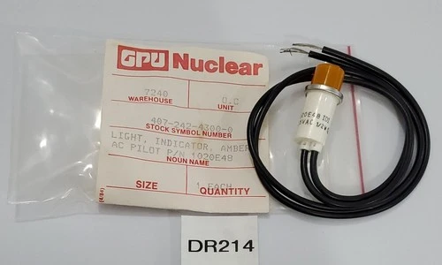 *NEW* Amber Pilot Indicator Light 125Vac 1/2 Watt Replaceable Lamp + Warranty!