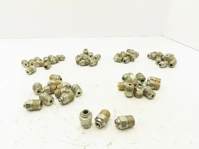 Norgren 124250438 Pneumatic Male Adapter 1/4" Tube x 1/2" MNPT Lot of 63