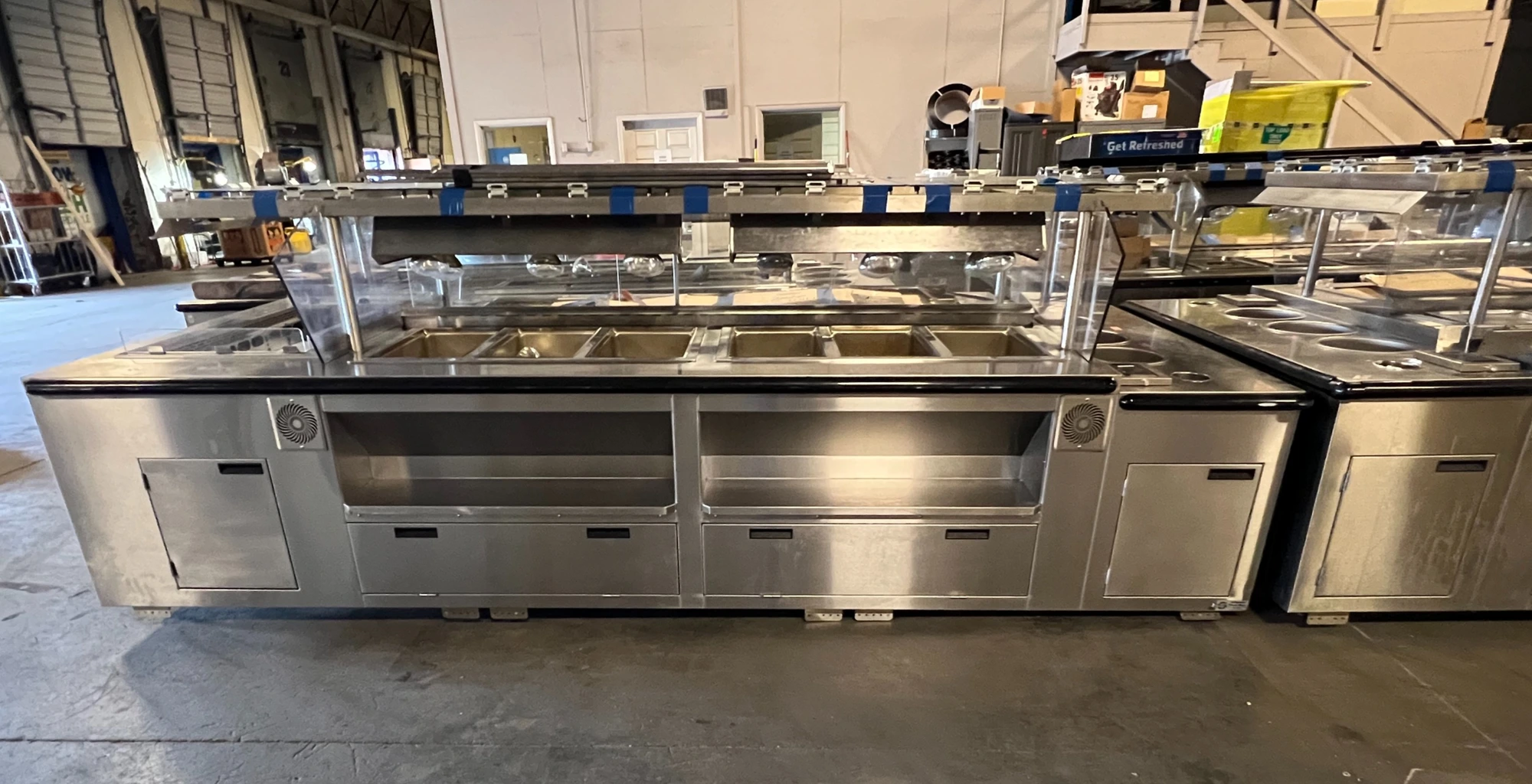 1-0606 Atlantic Food Bars 12.75 Foot Remote Hot and Cold Salad Buffet Bar