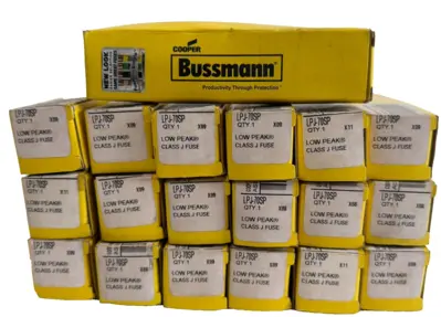NEW LOT OF 19 BUSSMAN LPJ-70SP LOW PEAK FUSES LPJ70SP