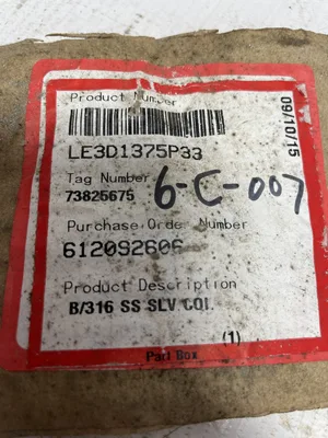 Flowserve LE3D1375P33 Stainless Steel Mechanical Seal Sleeve -NIB
