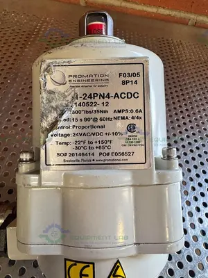 Used PROMATION P1-24PN4-ACDC PRECISION ACTUATION VALVE 300 LBS/35NM W/ 3.4" VALVE Valves/Fittings California US | Equipment Lab #1418448