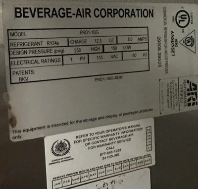 174-0137 Beverage Air PRD1-1BG Self Contained Pass Through Glass Door Cooler