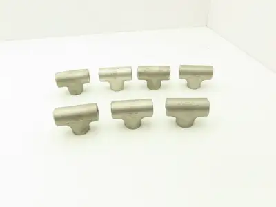 AFI Flowline 1" Butt Weld Tee SCH 40 316L Stainless Steel  Lot of 7