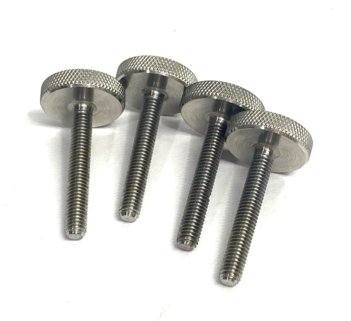91746A376 | Knurled-Head Thumb Screw, 10-32 Thread, 1-1/4" Long LOT OF 4 - New – Open box