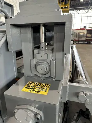 72" x .250" PAXSON HYDRAULIC PEELER TABLE WITH TENSION STAND. STOCK # 0106123