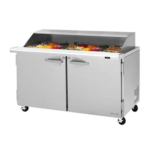 Turbo Air PST-60-24-N-SL 60 1/4" PRO Series Mega Top Sandwich/Salad Prep Table w/ Refrigerated Base, 115v