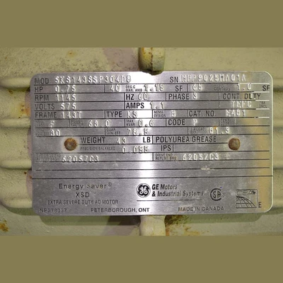 US Electric 3/4 HP Motor