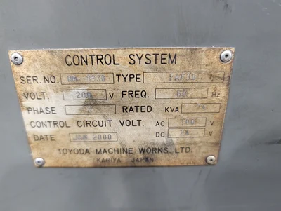 2000 Toyoda FA630 Horizontal Machining Center 200/3/60 W/ GE Fanuc Series 16i-M Control (No