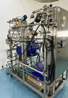 Alfa-Laval BTPX 205 SGD-34 CDP-60 clarifier centrifuge skid, 316L SS.