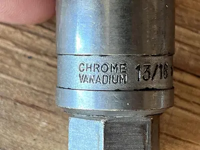 Chrome Vanadium Spark Plug Socket Crew Line 1/2" Square Drive 13/16" Japan