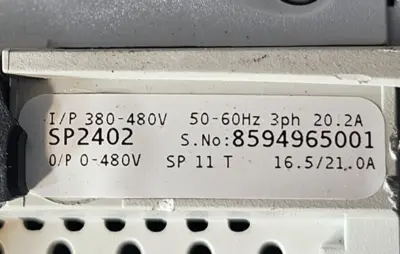 Emerson SP2402 Inverter 10.0/15.0 hp 380-480V 50-60Hz (BIN415)