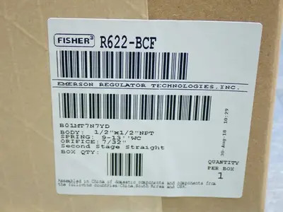 New | in-Stock FISHER R622BCF Air Pressure Regulators Ohio US | HGR 24 #732326