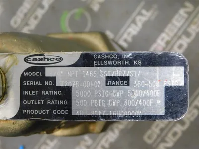 1/4" Cashco 4BJ-8S17-162U0000A Regulator 360-500 PSIG SST/BRZ/S1 New