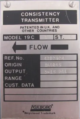 USED FOXBORO 19C-S-ST.F CONSISTENCY TRANSMITTER 4727974 19CSSTF