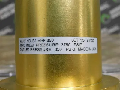 Airgas B1-VHF-350 Regulator Max. Inlet 3750 PSIG Outlet 350 PSIG SG3882350 New