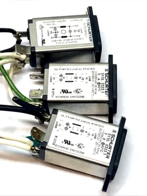 USED SCHURTER FILTERED POWER INLET 3A 250VAC PANEL MOUNT LOT OF 3