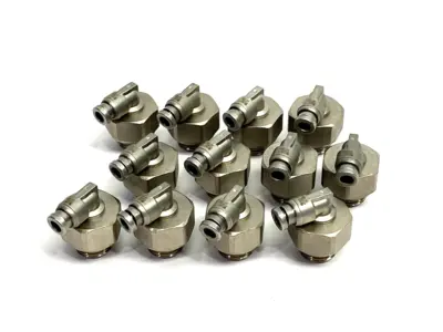 USED SMC METAL SWIVEL ELBOW FITTING MALE, 4MM OD TUBE