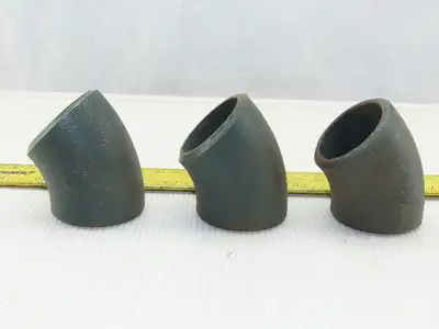 Hackney Ladish 1-1/2" Butt Weld Seamless Pipe Fitting 45° Elbow Lot Of 3
