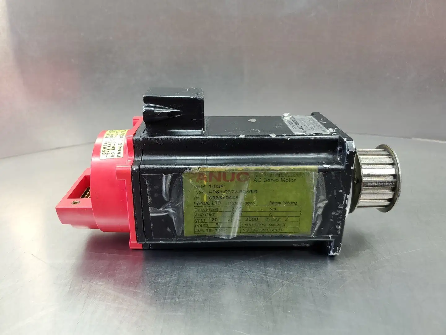 Used FANUC A06B-0372-B069-R Servo Motor, 120V, 2000RPM, 3PH Servo Motors | Palmetto Automation #1151265