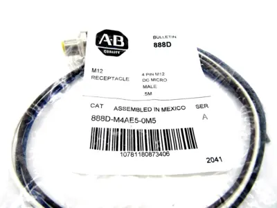 NEW LOT OF 8 ALLEN BRADLEY 888D-M4AE5-0M5 DC MICRO RECEPTACLE SER A 888DM4AE50M5