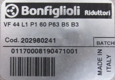 NEW BONFIGLIOLI VF44L1P160P63B5B3 GEARMOTOR TN63B/4