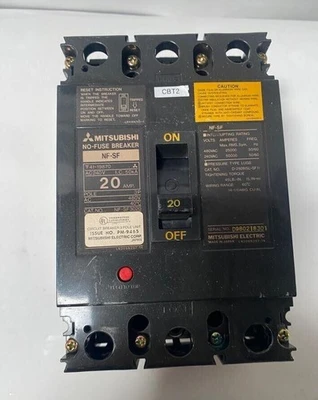 MITSUBISHI NF-SF3020 20 AMP NO-FUSE CIRCUIT BREAKER 480V 3P