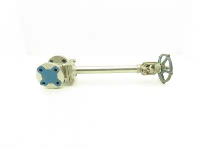 OIC S151 Stainless Gate Valve 1" Flanged Class 150 Extended Stem Handle 20"H