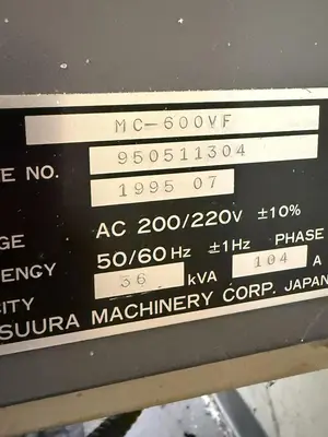 Used 1995 MATSUURA MC600-VF Vertical Machining Centers Minnesota US | Source Machinery Sales #1540130