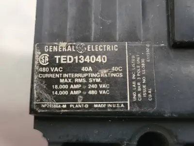 Used GENERAL ELECTRIC TED134040 Switchgears British Columbia CA | Lenmark #241728