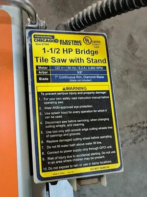 Used CHICAGO ELECTRIC 97360 Bridge Saws South Carolina US | ESS Industrial Equipment Sales #1557888