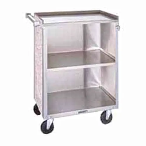 Lakeside 622 30 3/4"L Metal Bus Cart w/ (3) Levels, Shelves, Stainless