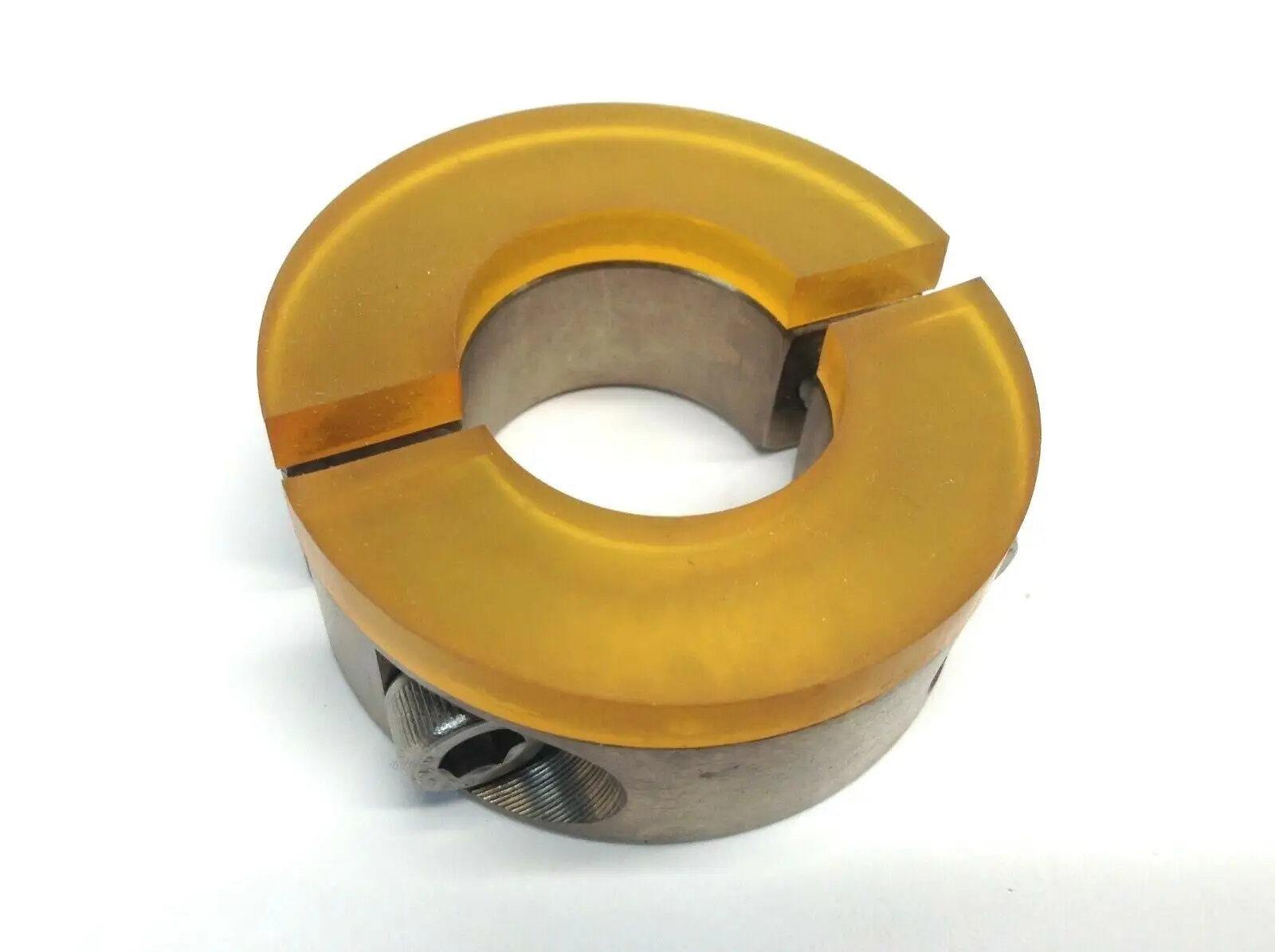 USED MISUMI SEPARATE NICKEL PLATED STEEL SHAFT COLLAR