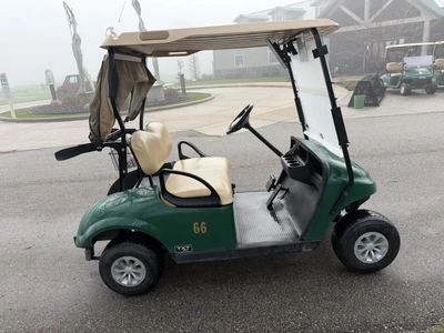 (1) 2019 E-Z-Go EFI golf cart with a Kawasaki gas engine, model 657061G01, includes canopy, fold-dow...