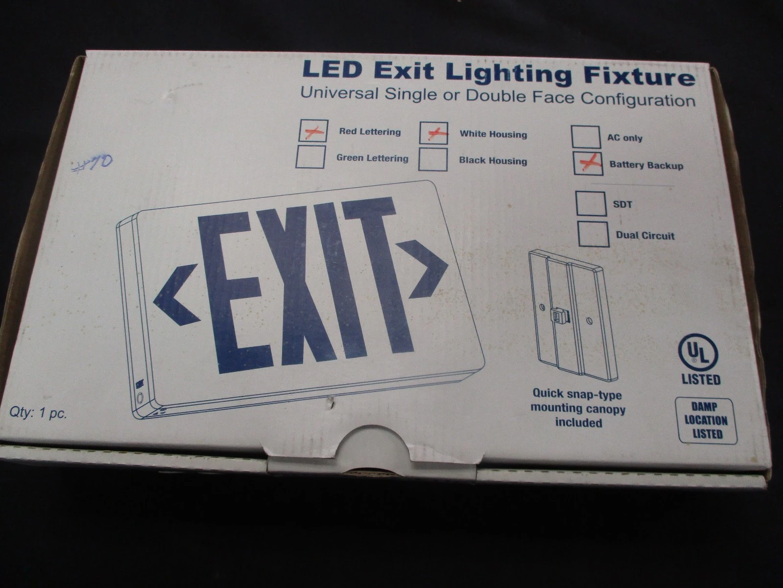 LED Universal New , Open Box Exit Lighting Fixture