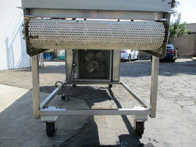 Stainless Steel Washdown Conveyor W/ Plastic Belt and Heater, Plastic Belt damaged and may need to be replaced