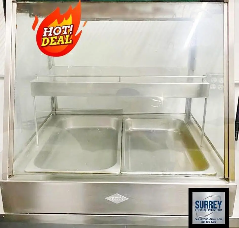 Glass display counter top warmer