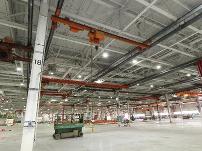 Cleveland Tramrail P&H 1/2 Ton Single Girder Underhung Bridge Crane 21' 8" Span