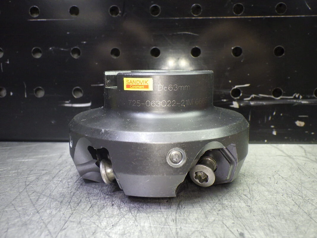 Sandvik 63mm 25 Deg Indexable Facemill 22mm Arbor 725-063Q22-21M (LOC1936B)