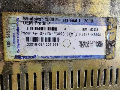 Transduction TR-5001 Windows 2000 Professional 1-2CPU QF62W-P369G-CFMT3-MV4KP-HBBR6