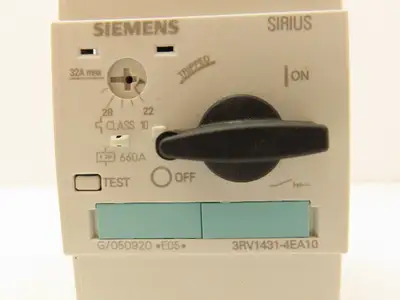 Siemens 3RV1431-4EA10 Manual Motor Starter Circuit Breaker 22A-32A 3PH 600VAC
