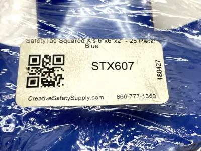 NEW SAFETYTAC SQUARED X'S BLUE FLOOR MARKING STICKER TEAR IN BAG PKG OF 25