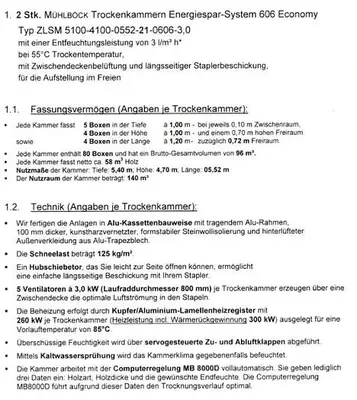 USED 2013 MÜHLBÖCK WOOD DRYING CHAMBER 606 ECONOMY
