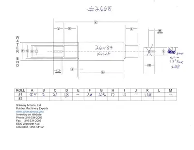 Farrel Spare Roll for 26x84 Rubber Mill