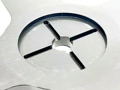 Labeler Reel Wheel 15-1/2" Diameter 1/2" Bore 3/16"-1/2" Thick Black Aluminum - Used