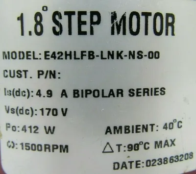 USED PACIFIC SCIENTIFIC E42HLFB-LNK-NS-00 STEP MOTOR E42HLFBLNKNS00