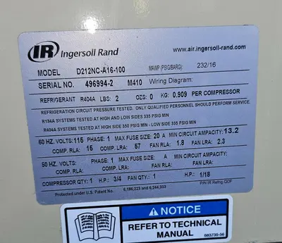 USED 2005 INGERSOLL RAND SSR UP6-20-125