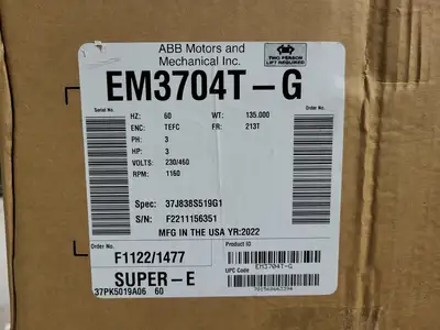 NEW ABB MOTORS EM3704T-G